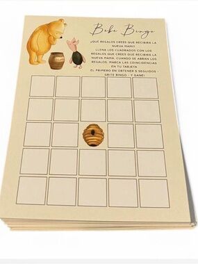 Disney’s Winnie the Pooh Bebe Bingo Cards(50 cards in Spanish)